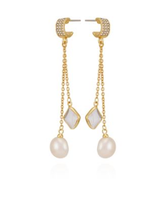Gold-Tone Cultivated Pearl Dangle Earrings