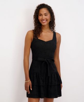 Women's Embroidered Cotton Sleeveless Dress