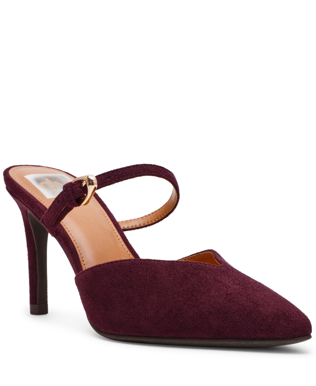 Women's Elleganza Buckle Strap Two Piece Pumps - Burgundy