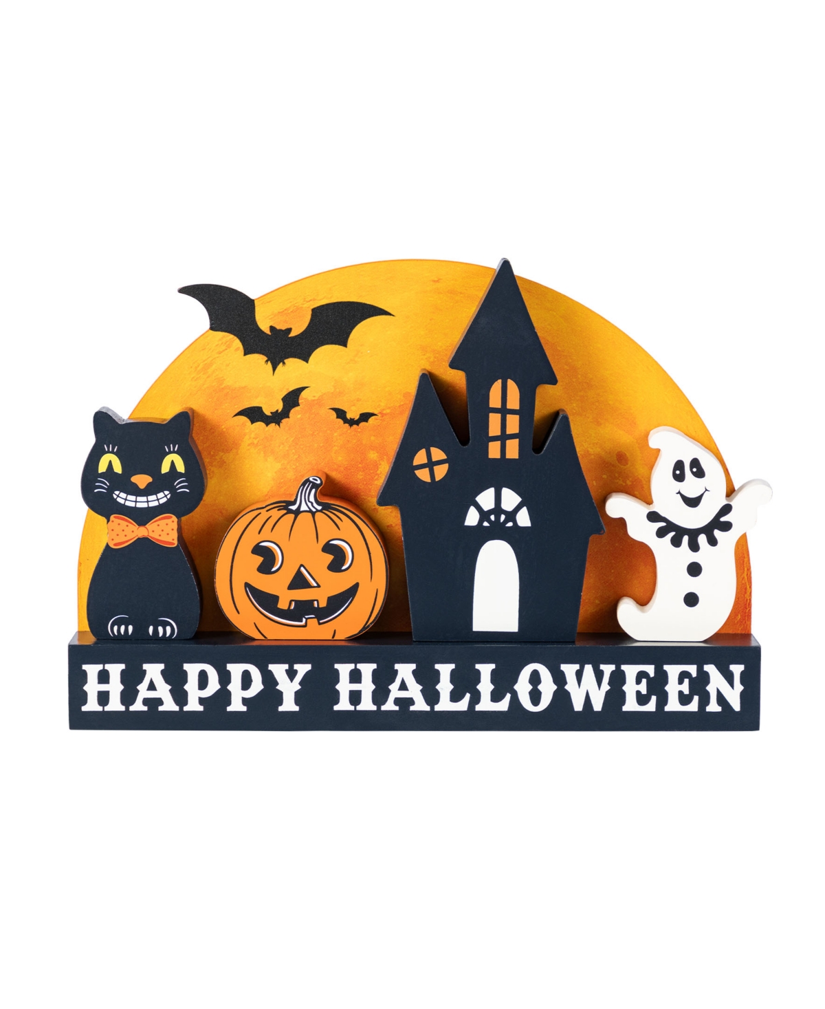 Happy Halloween Wooden Table Block, Set of 5 - Multi