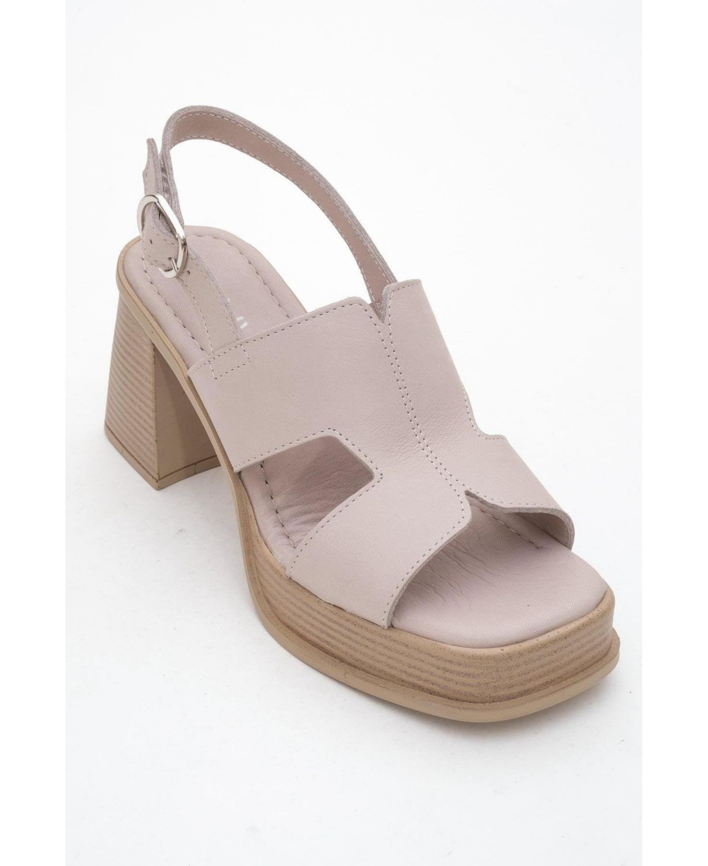 Женские сандалии Forever & Always Shoes Zennia Leather Platform Sandal (Women), цвет: Бежевый кожаный — фото 5