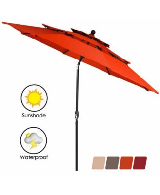 10 Feet 3 Tier Outdoor Patio Umbrella with Double Vented