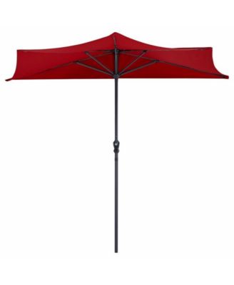 9 Feet Patio Bistro Half Round Umbrella without Weight Base