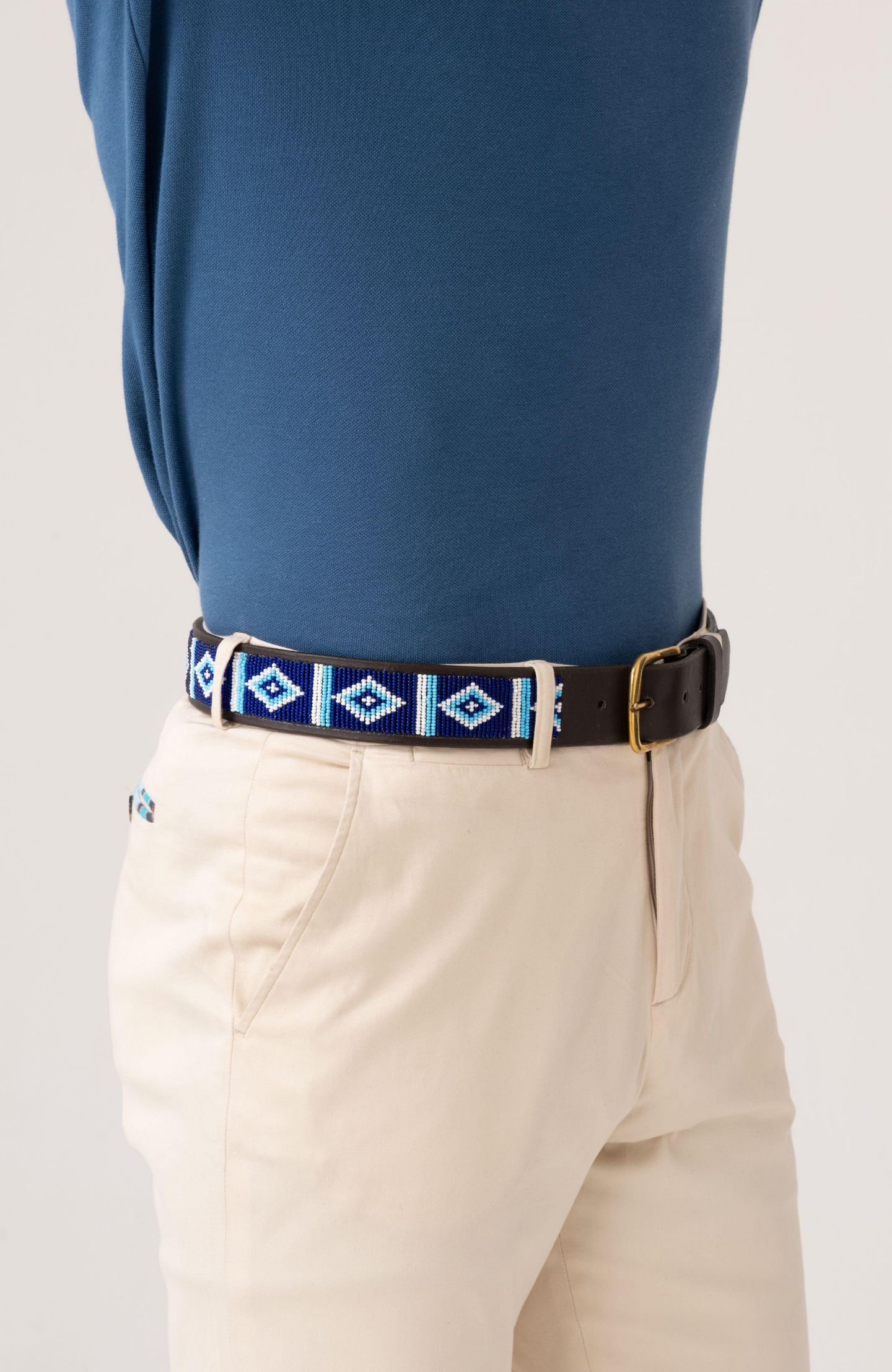 Мужской ремень Koy Clothing Maasai Beaded Belt, цвет: Синий — фото 5