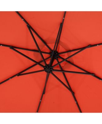 14.8 Ft Double Sided Outdoor Umbrella Rectangular Large with Crank ( Orange )