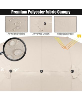 15 Feet Patio Double-Sided Umbrella with Hand-Crank System