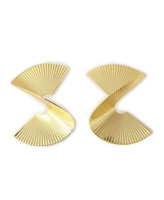Womens Gold Metallic Twist Drop Earrings