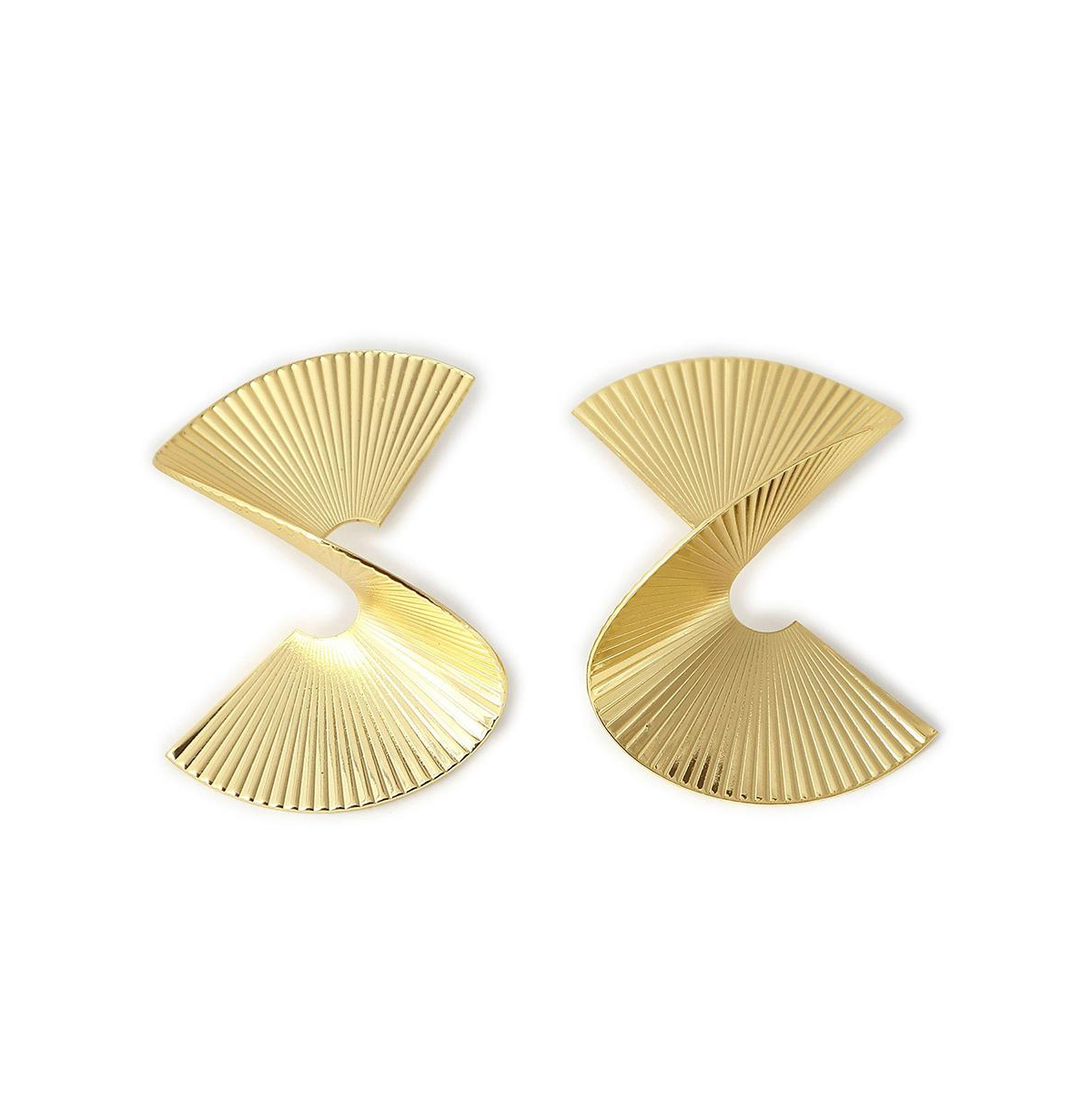 Women's Gold Metallic Twist Drop Earrings - Gold