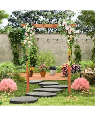 Arbor Over 7FT High Wooden Garden Arch Trellis Pergola Outdoor Patio Plant