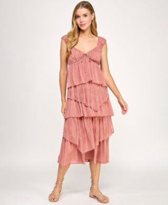 SENI & CADE - Juniors' Sweetheart Lace Midi Dress