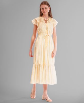 Women's Chiffon Tie-Neck Sleeveless Maxi Dress