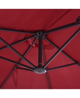 Outsunny Extra Large 15ft Patio Umbrella, Double-Sided Outdoor Umbrella with Crank Handle and Air Vents for Backyard, Deck, Pool, Market, Wine Red