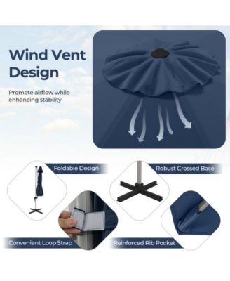 11 feet Outdoor Patio Umbrella with 360° Rotation and Adjustable Tilt