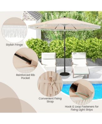 9 feet Patio Umbrella with Sun-Protective Canopy for Patio Garden Pool