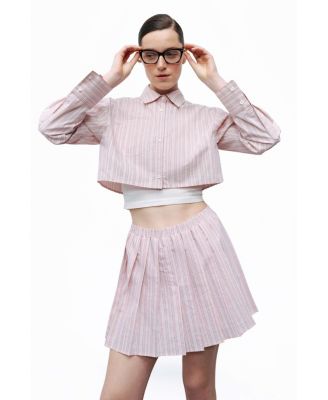 Women's Striped Crop Shirt