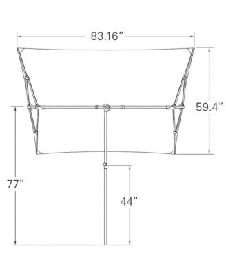 4.95FT x 6.93FT Rectangle Balcony Outdoor Umbrella