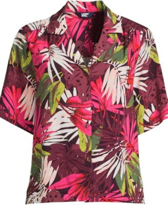 Women's Rayon Short Sleeve Camp Shirt