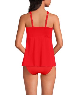 Women's Adjustable Scoop Neck Flutter Tankini Top