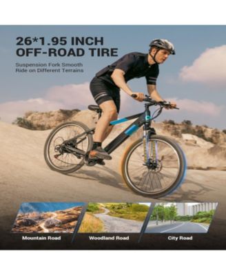 350W 26" Ebike for Adults - 36V Hidden Removable Battery, Shimano 7-Speed Electric Mountain/City Commuter Bike for Men & Women.