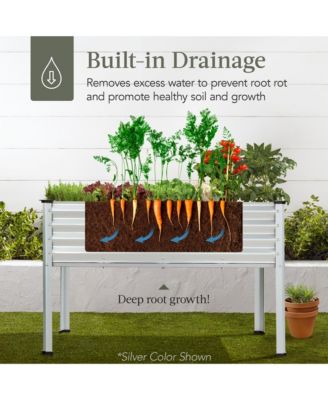 48x24x30in Elevated Galvanized Metal Garden Bed w/ Corner Protectors