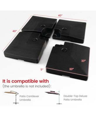 4-Piece 20L Cantilever Offset Patio Umbrella Base