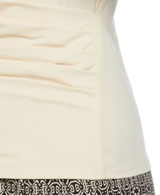 Plus Size Asymmetrical Wrap Short Sleeve Top