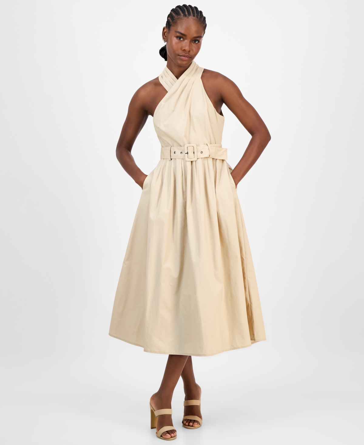 Rachel Rachel Roy Women's Tory Cotton Halter Midi Dress In Sand