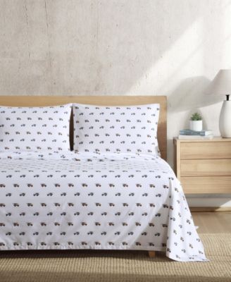 Printed 100% Cotton Percale 3-Pc. Sheet Set, Twin XL