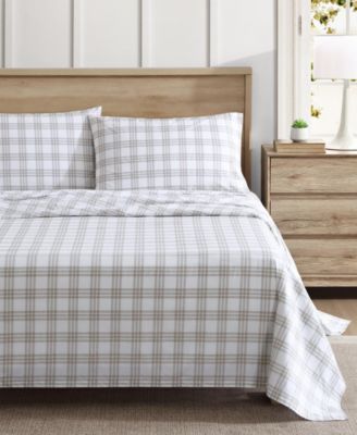 Printed 200-Thread Count Cotton Percale 4-Pc. Sheet Set, King