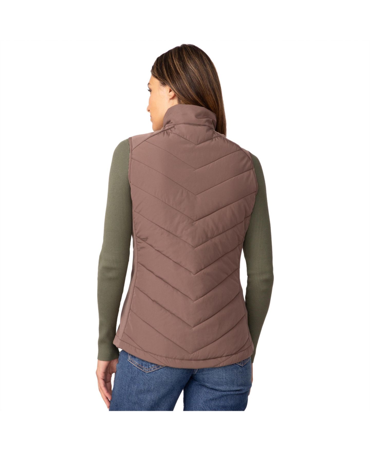Женский жилет Free Country Quilted Hybrid Vest, цвет: Карамельный — фото 4