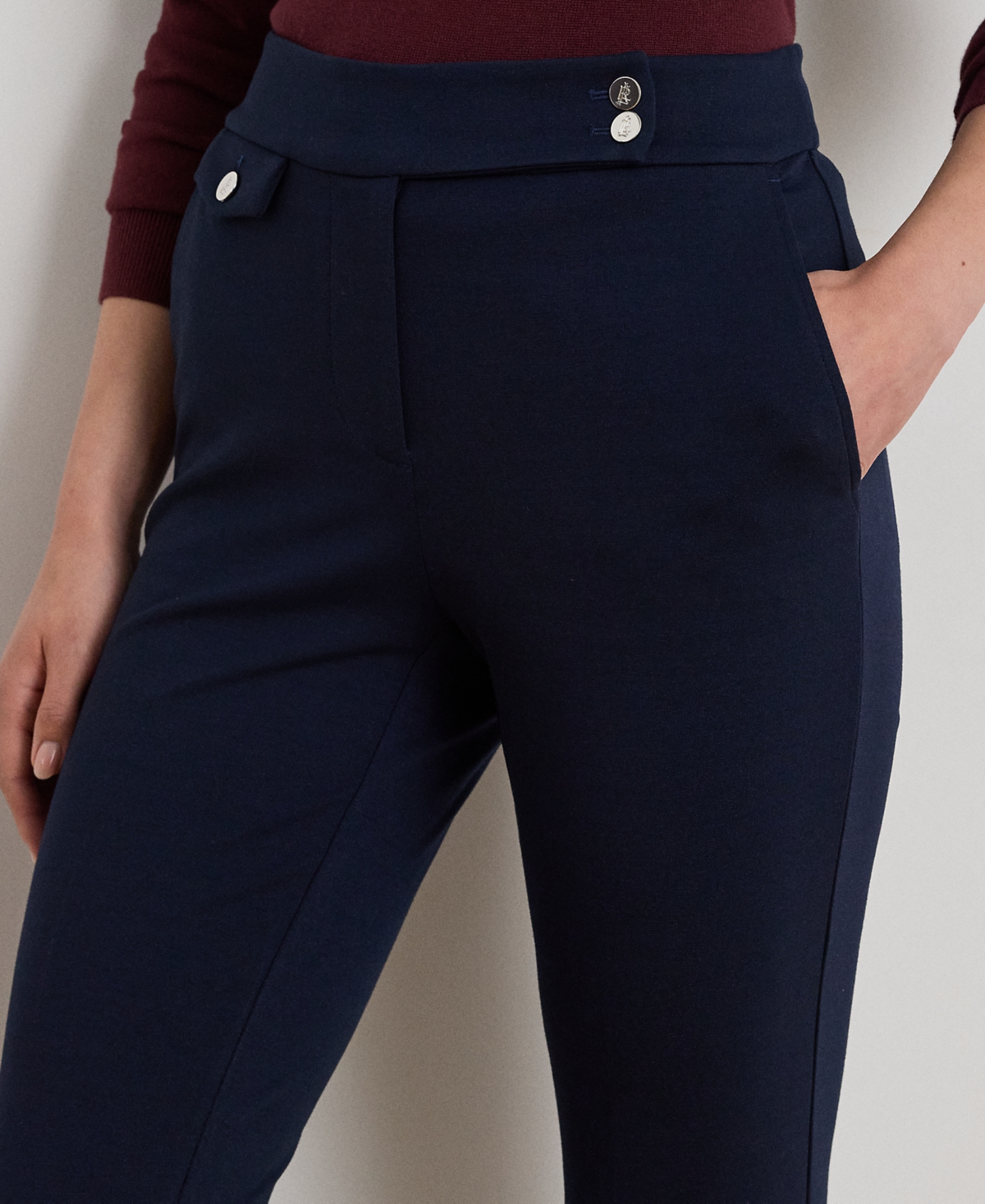 Lauren Ralph Petite Ponte Ankle Pant