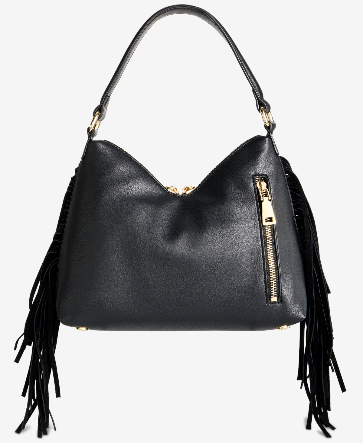 Inc International Concepts Tayviss Fringe Shoulder Bag, Exclusively At Macy's In Black