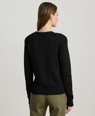 Petite Cotton-Blend Crewneck Sweater