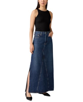Levi's Women's Cotton Iconic Side-Slit Maxi Skirt - Macy's
