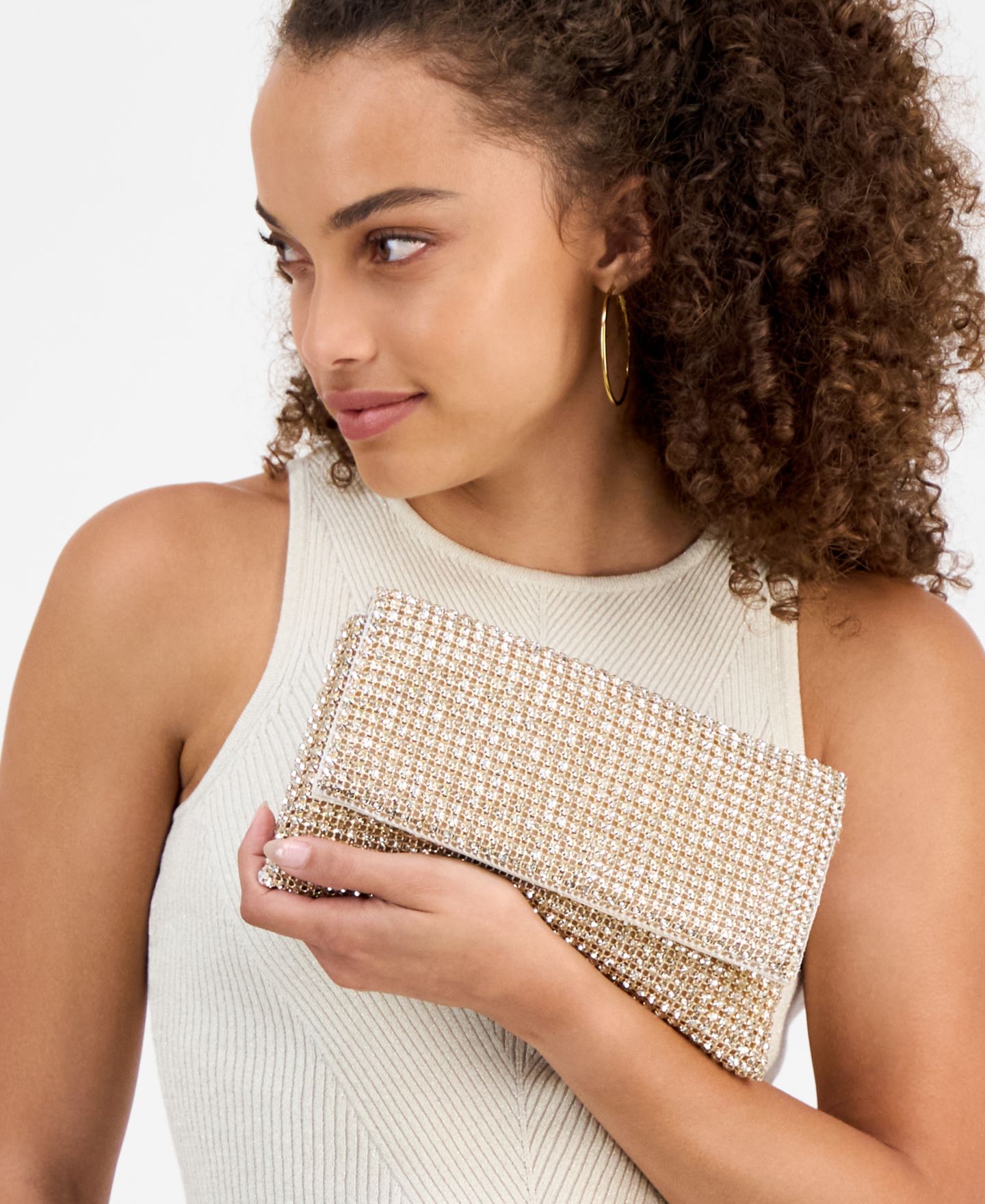 Женская сумка I.N.C. International Concepts Prudence Small Diamond Mesh Crossbody, цвет: Золотой — фото 7