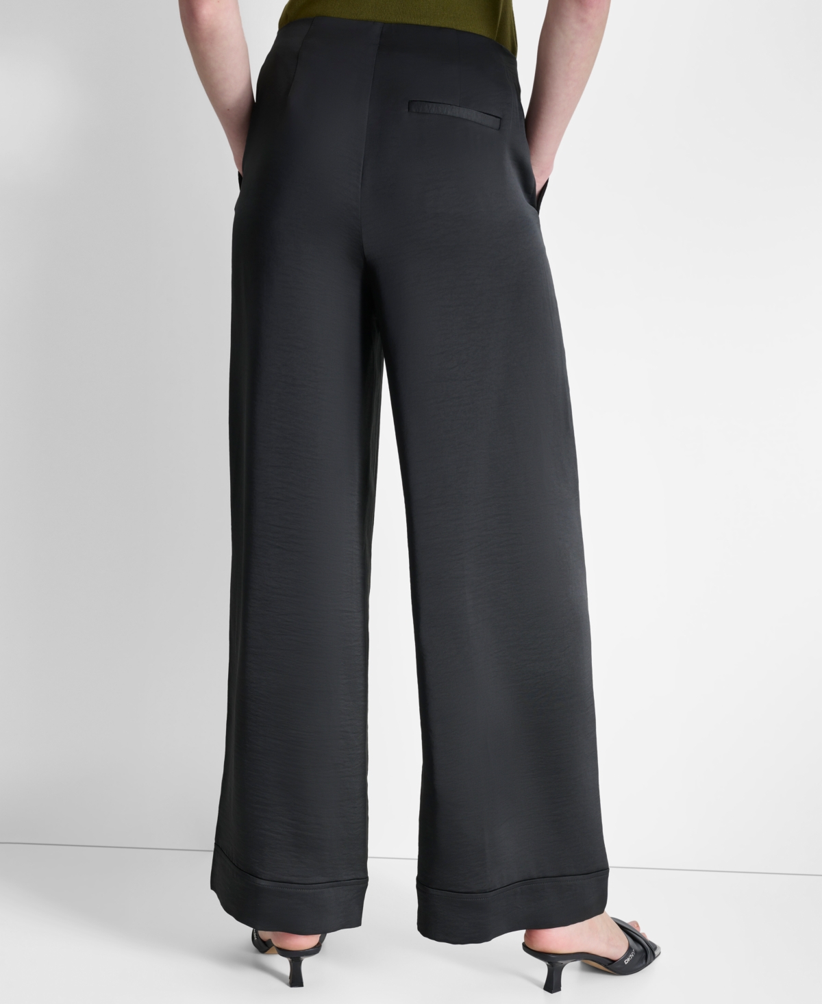 Dkny Wide Leg Pants In Black