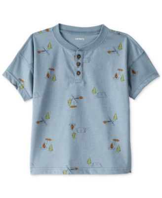 Carter's - Toddler Boys Camping-Print Short-Sleeve Henley T-Shirt