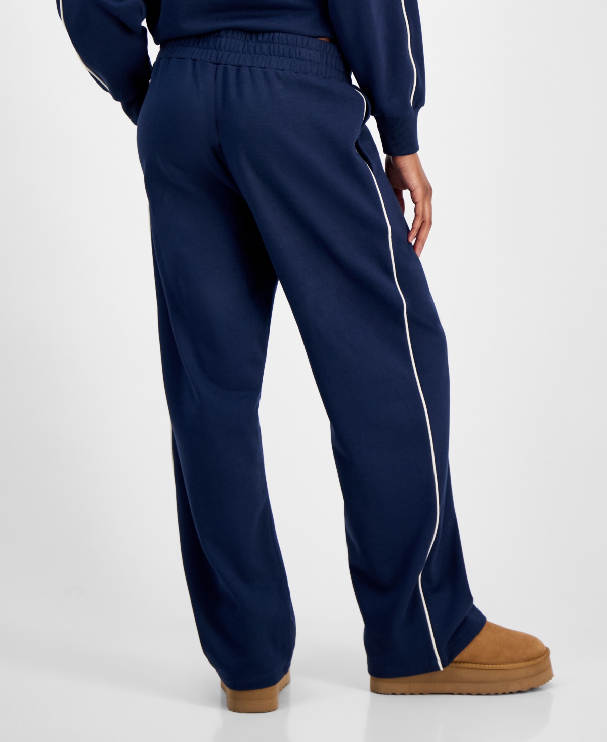 Rebellious One Juniors' V-waist Piped Sweatpants In Blue