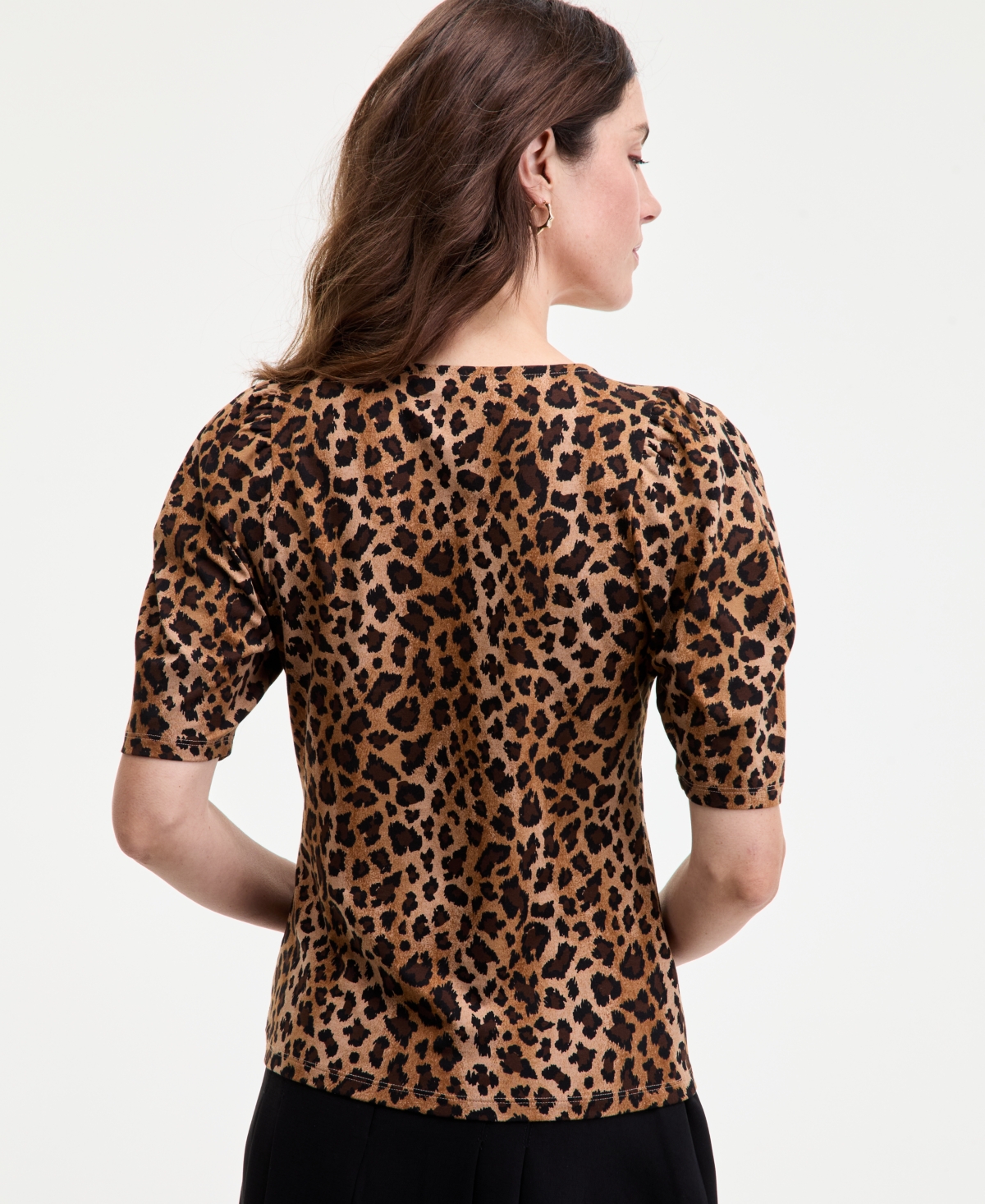 On 34th Women's Puff-shoulder T-shirt, Macy's Exclusive In Brown