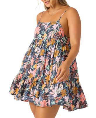 Juniors' Saltwater Solids Rilee Crinkle Cover-Up Mini Dress