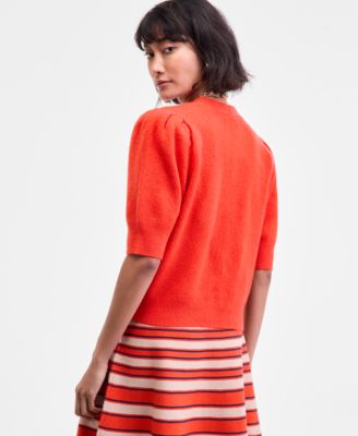 Women's Puff-Sleeve V-Neck Cardigan, Macy's Exclusive