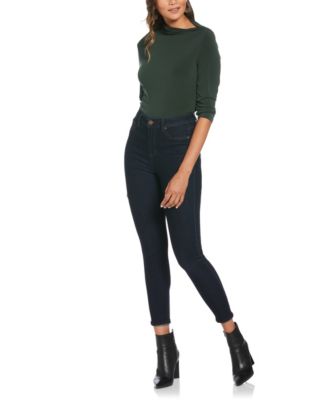 Petite Draped Knit 3/4 Sleeve Top