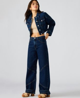 Women's Tre Denim Mid-Rise Wide-Leg Jeans 