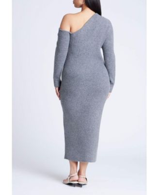 Women's Plus Size Off Shoulder Sweater Dress