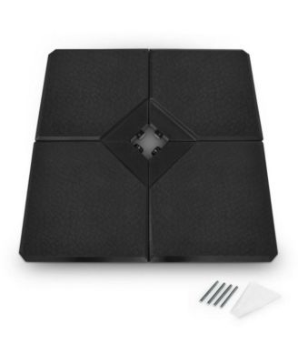 4 Pieces Square Fillable Patio Umbrella Base Set with Handle and Funnel