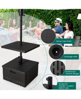175 LBS Outdoor Fillable Umbrella Base with Table Tray