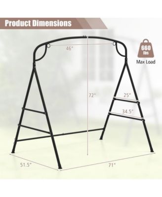 Patio Metal Swing Stand with Double Side Bars and 2-Ring Design