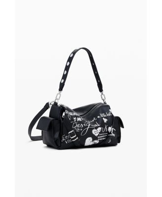 Women's Medium faux leather bowling bag with letters