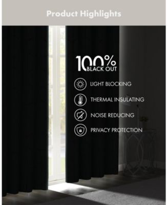 Raina Total Blackout Metallic Print Grommet Top Curtain Single Panel, 50"W x 63"L
