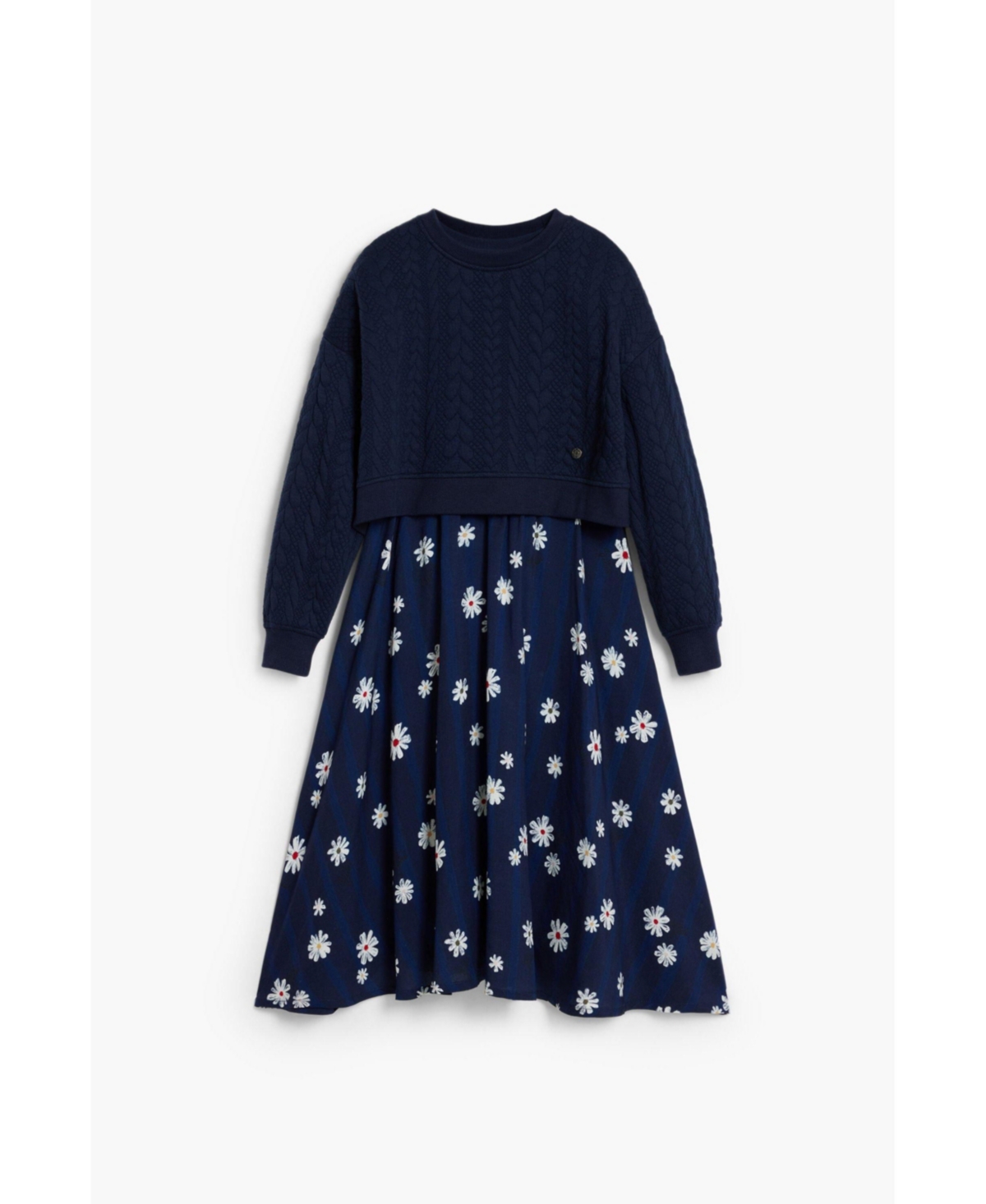 Desigual Girls Girls's 2-in-1 Floral Dress In Blue